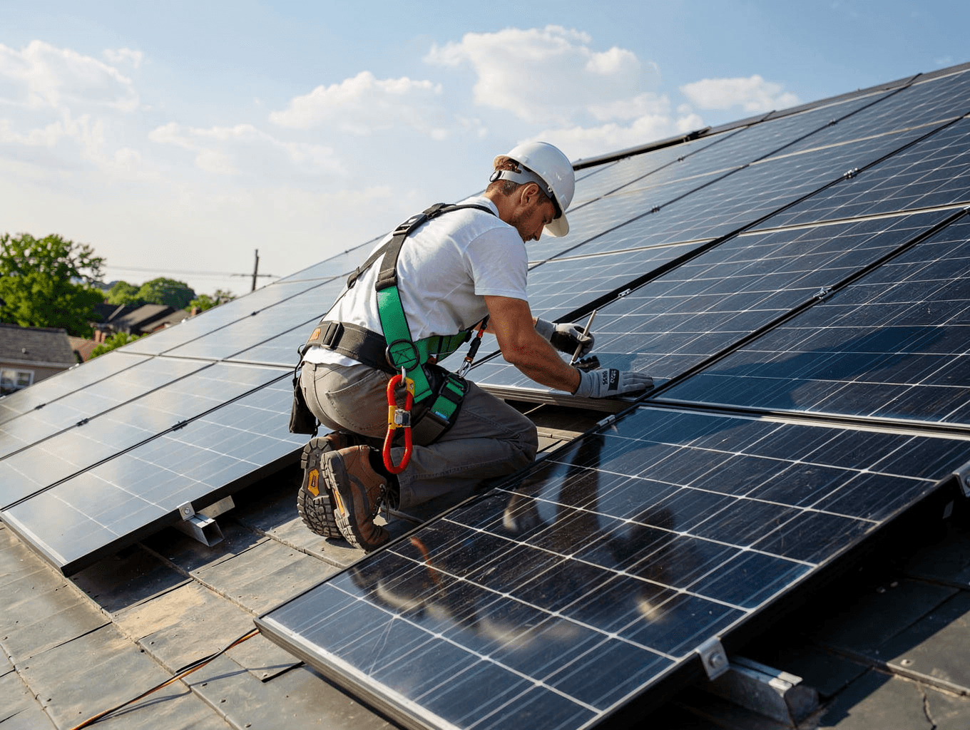 Residential solar installation on a Texas home
